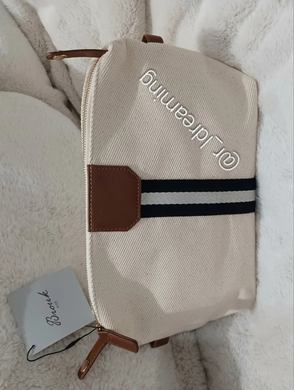 Brouk and Co Original Cream Toiletry Bag NWT